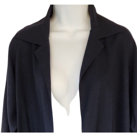Shamask Navy Open Front Wool Jacket 1 - Picture 4 of 6
